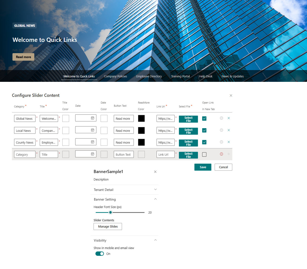 SharePoint Banner SPFX Webpart